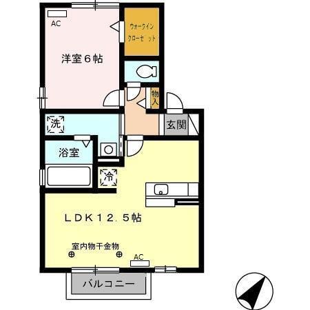磐田市新貝アパート 間取り図画像