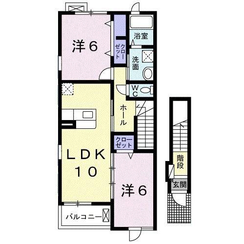 菊川市加茂アパート 間取り図画像