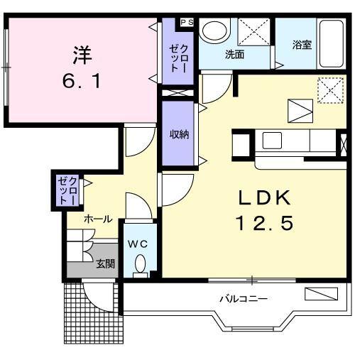 掛川市大坂アパート 間取り図画像