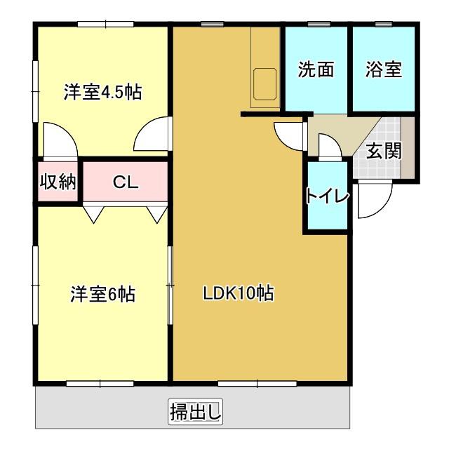藤枝市高岡アパート 間取り図画像