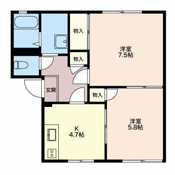 藤枝市茶町アパート 間取り図画像