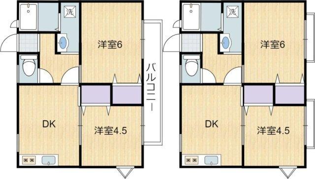 掛川市大池アパート 間取り図画像