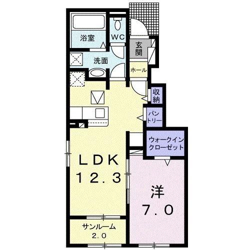 袋井市青木町アパート 間取り図画像