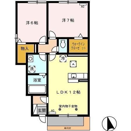 磐田市福田中島アパート 間取り図画像
