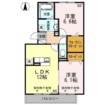 菊川市下平川アパート 間取り図画像