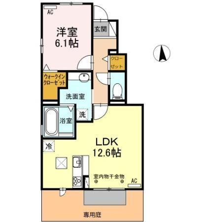 菊川市本所アパート 間取り図画像
