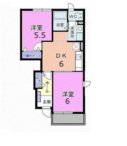 掛川市三俣アパート 間取り図画像