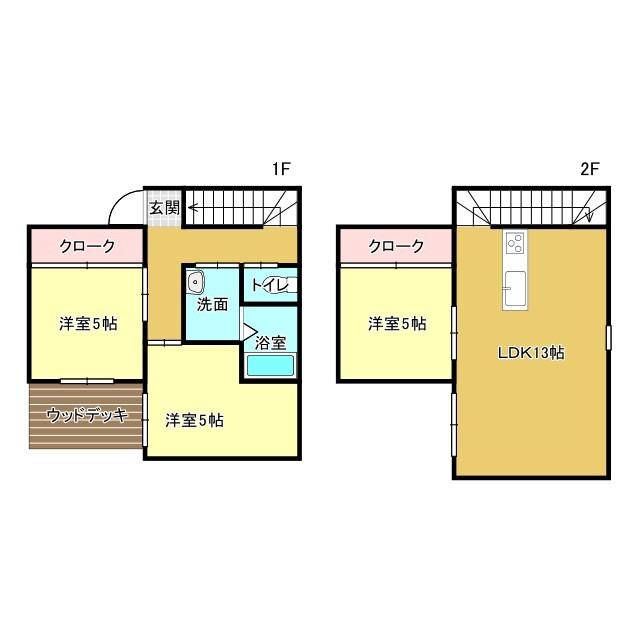 袋井市長溝一戸建 間取り図画像