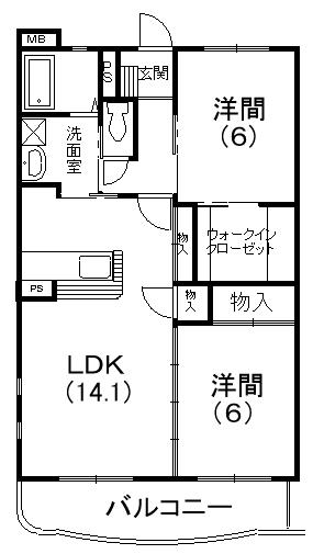 磐田市千手堂マンション 間取り図画像