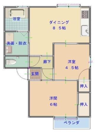 掛川市紺屋町アパート 間取り図画像