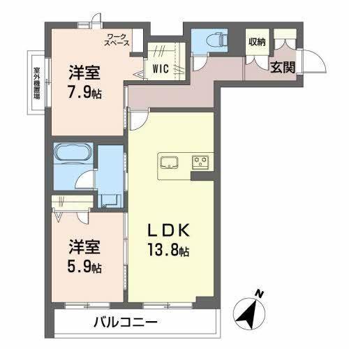 菊川市本所マンション 間取り図画像