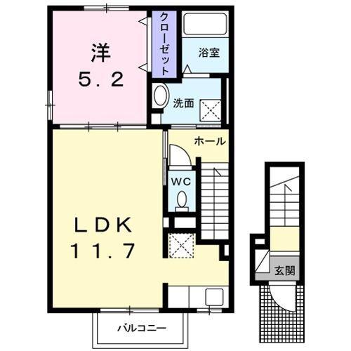 菊川市柳アパート 間取り図画像