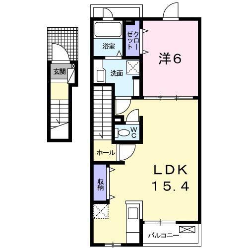 掛川市緑ケ丘アパート 間取り図画像