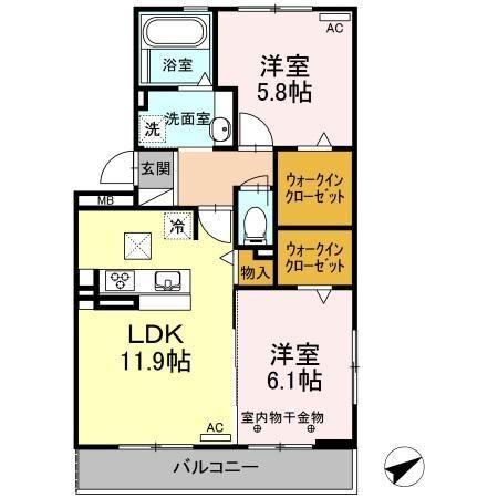 焼津市三ケ名アパート 間取り図画像