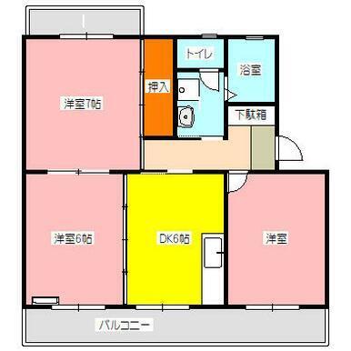 藤枝市音羽町マンション 間取り図画像