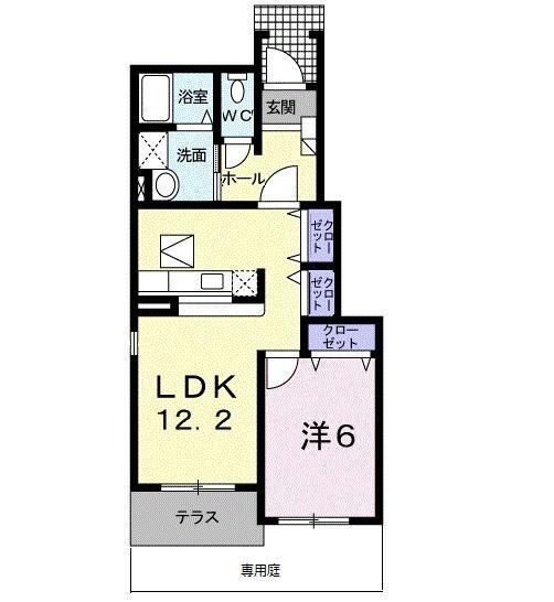 牧之原市静波アパート 間取り図画像