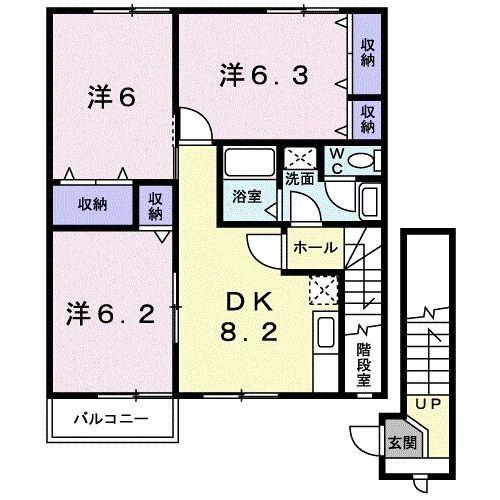 島田市道悦アパート 間取り図画像