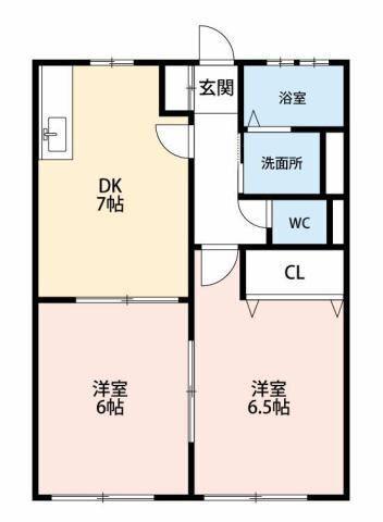 袋井市浅名アパート 間取り図画像