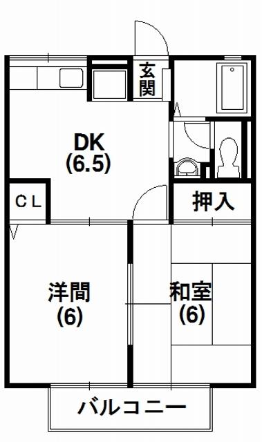 磐田市福田アパート 間取り図画像