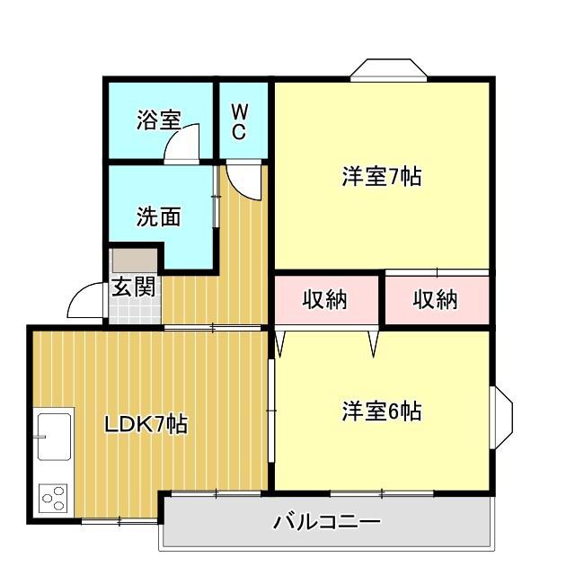 袋井市川井アパート 間取り図画像