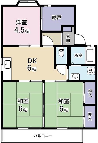 磐田市三ケ野台アパート 間取り図画像