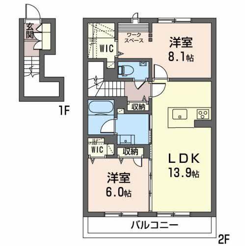 島田市岸町アパート 間取り図画像