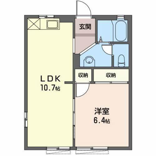 島田市落合アパート 間取り図画像
