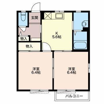 島田市道悦アパート 間取り図画像
