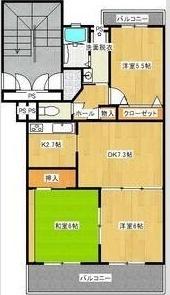 島田市島マンション 間取り図画像
