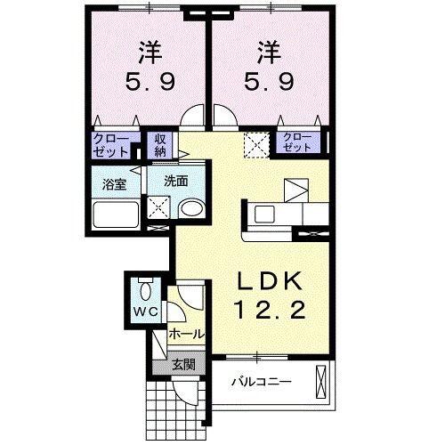 島田市旭アパート 間取り図画像