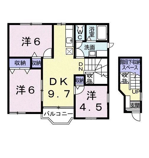 島田市旭アパート 間取り図画像