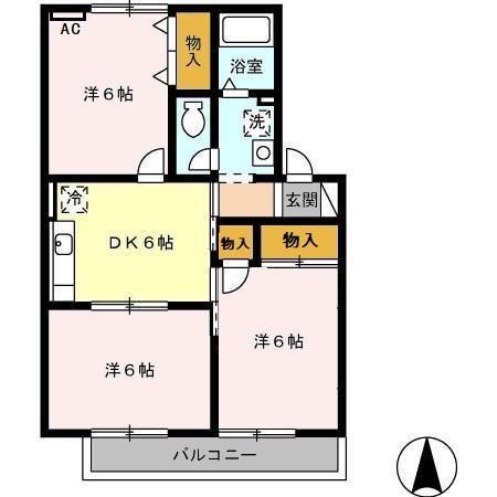 藤枝市高柳アパート 間取り図画像