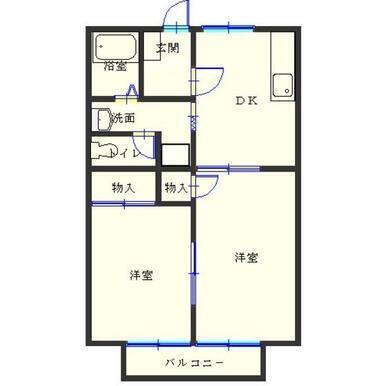 菊川市仲島アパート 間取り図画像