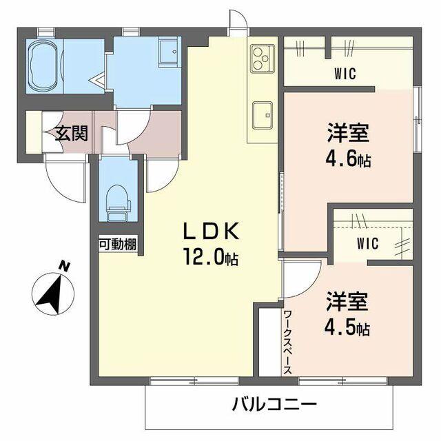 袋井市上山梨アパート 間取り図画像