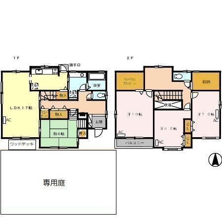 磐田市福田中島一戸建 間取り図画像