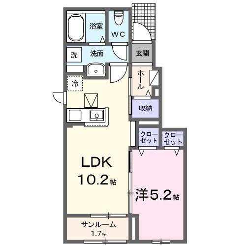 菊川市加茂アパート 間取り図画像