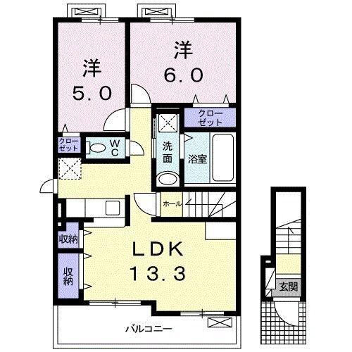 掛川市家代アパート 間取り図画像