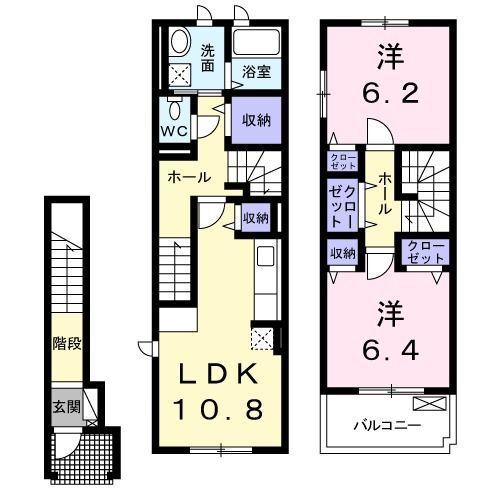 袋井市川井アパート 間取り図画像