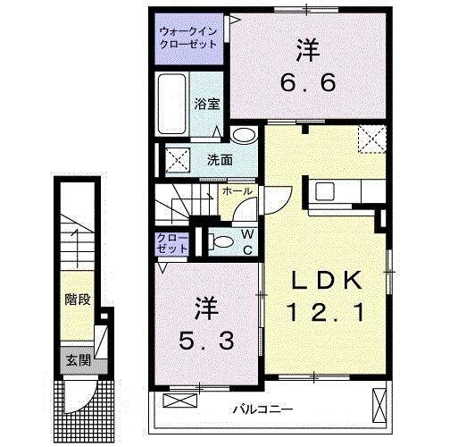 掛川市下垂木アパート 間取り図画像