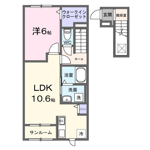 磐田市鎌田アパート 間取り図画像
