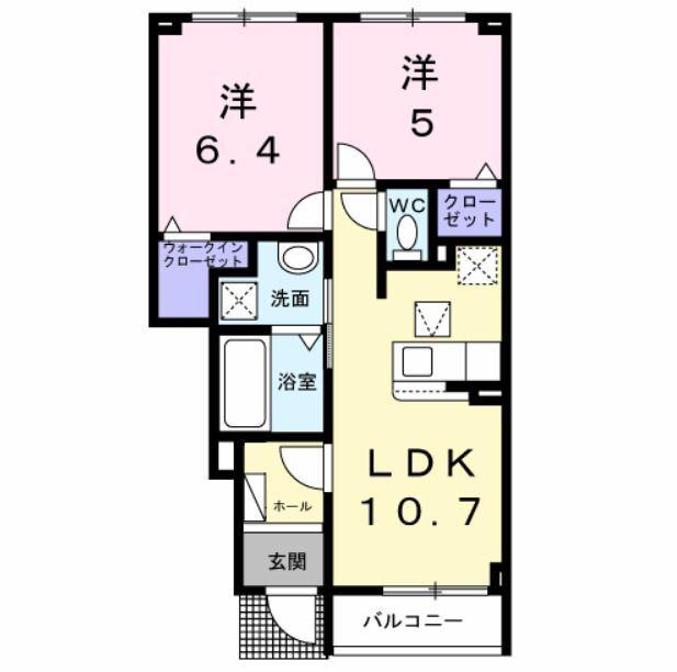 掛川市小鷹町アパート 間取り図画像