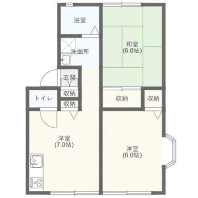 藤枝市五十海アパート 間取り図画像