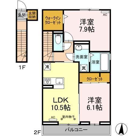 焼津市小柳津アパート 間取り図画像