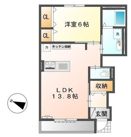 藤枝市築地アパート 間取り図画像