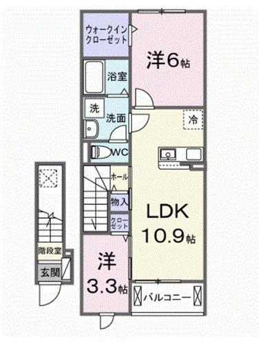 磐田市天龍アパート 間取り図画像