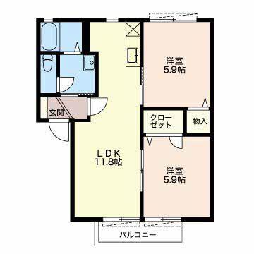 島田市中溝町アパート 間取り図画像