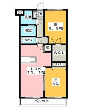 掛川市長谷マンション 間取り図画像