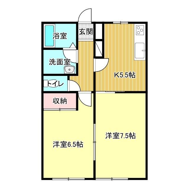 掛川市下俣南アパート 間取り図画像