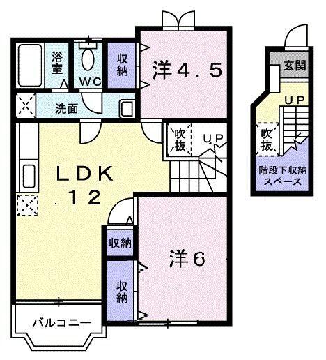 御前崎市池新田アパート 間取り図画像