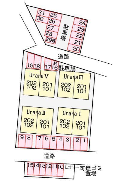袋井市愛野アパート 駐車場